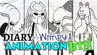 Behind the Scenes - Diary of a Wimpy Alien Animations (Wimpy Kid / Alien / Predator Parody)