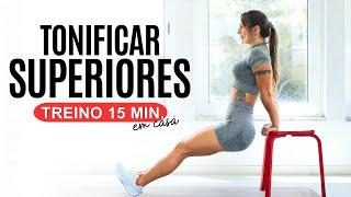 Treino Pesado para Tonificar Braços e Costas - Sem equipamentos - 15 min. Pesado