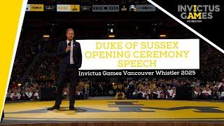 The Duke of Sussex's Opening Ceremony Speech | Invictus Games Vancouver Whistler 2025