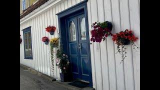 CHARMING WHITE WOODEN HOUSES IN KRAGERO, NORWAY