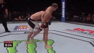 Artem Lobov rolls to avoid takedown, and fails