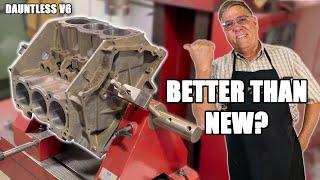 What Does It Take To Restore A Jeep Dauntless V6 Engine Block?