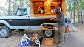 Dad Style Camping Fishing & Cast Iron Cooking Camp Dogs Classic 4x4 Truck & Firebox Folding Stove