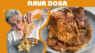 RAVA DOSA - Dosa with texture, flavour and deliciousness! #dosa #recipe