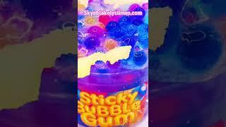 Sticky bubble gum clear slime #slime #scentedslimes #asmr #crunchslime