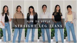 *super easy* HOW TO STYLE STRAIGHT LEG JEANS | 9 OUTFITS