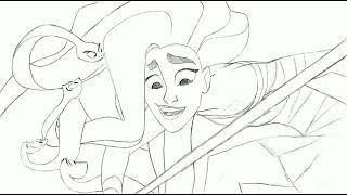 Pencil Test by James Baxter for canceled "Medusa" animated feature film - w/ VA + SFX!