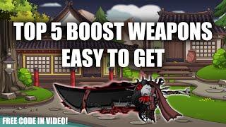 Top 5 Best Boosted Weapons (EASY TO GET) - RedHero AQW