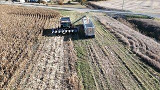 Closing in on the last of the corn harvest, getting started on the last field. Lots of drone video.