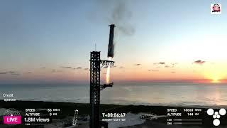 Starship -5 sec to launch, to catching Test Flight 5! Booster Catch,, WOW!!!