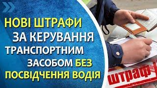 Нові штрафи за керування транспортним засобом без посвідчення водія