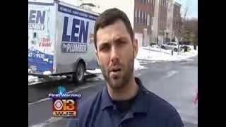 Len The Plumber WJZ-TV Evening News, Frozen Pipes Segment