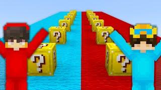 Playing a LUCKY BLOCK RACE in Minecraft!