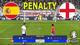 SPAIN Vs ENGLAND - Penalty Shootout | Final UEFA Euro 2024 | Yamal vs Saka | PES Gameplay