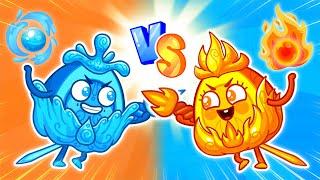 Fire vs Water Hot or Cold Challenge For Avocado Baby  Best Kids Cartoon by Pit & Penny Stories 