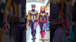 Purple costume superhero couple||which one is your favorite#shorts #marvel #mcu #deadpool #spiderman