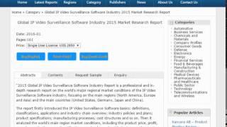 Global IP Video Surveillance Software Industry 2015 Market Research Report