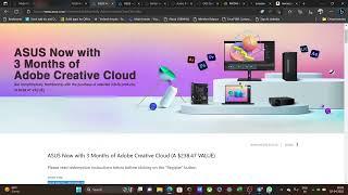 Asus - Adobe Creative Cloud Offer Redemption | 2023