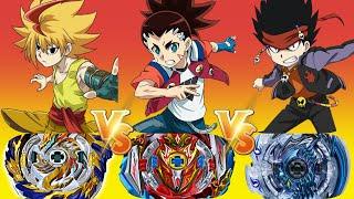 Beyblade Burst Superking 【 Free VS Aiger VS Daigo 】 Tripie Battle 베이블레이드 버스트 슈퍼킹 ベイブレードバースト超王