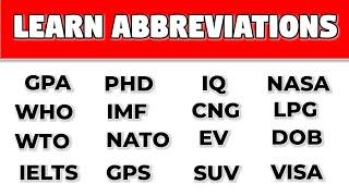 Top Abbreviations and Acronyms You Should Know | Learn Useful English Abbreviations