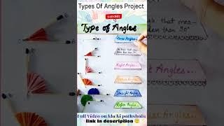 Types of angles Project/ Mathematics Project Idea #shorts #mathematics #project #viral