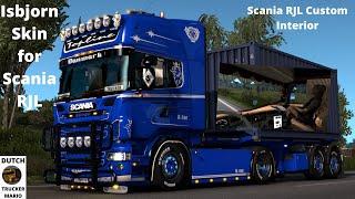 dutch trucker mario ets 2 Isbjorn Skin for Scania RJL v8 open pipe , Scania RJL Custom Interior