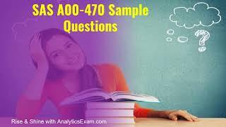 [Updated] [July-2022] [A00-470] SAS Visual Business Analytics Exam | Sample Question