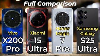 Xiaomi 15 Ultra vs Honor Magic 7 Pro vs Vivo X200 Pro vs Samsung Galaxy S25 Ultra