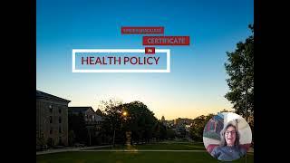 Undergraduate certificate health policy overview
