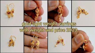 gold daily wear earrings with weight and price/gold new earrings designs with price 2023/gold bali