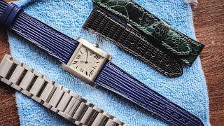 These custom straps for the Tank Francaise are nice! | 2023 Cartier WSTA0067 4469 and small wrists