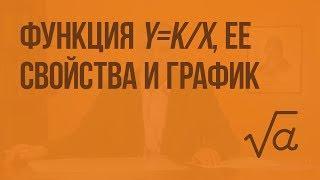 Функция y=k/х, ее свойства и график. Видеоурок по алгебре 8 класс