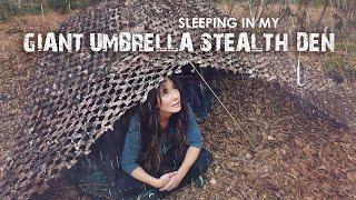 Sleeping in Giant Umbrella Stealth Den • Cook Lamb & Rice + Rainy Morning