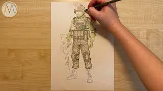 Как нарисовать солдата / Soldier drawing