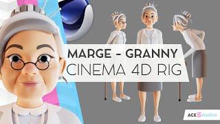 Marge | C4D Granny Character Rig | Elderly lady | Animation ready