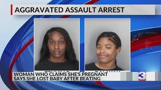 Woman claims she's pregnant, lost baby after beating