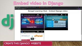 how to embed video in Django || video grid website by Django || embed YouTube video