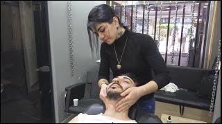 ASMR Female Barber Head Massage, Face Massage and Body Massage