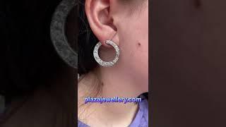 Art Deco Diamond Hooped Gold Earrings