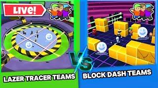 NA SERVER LIVE STUMBLE GUYS LASER TRACER TEAMS VS BLOCK DASH TEAMs #stumbleguyslivestream #blockdash