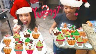 Baking Christmas Cupcakes | Holiday Baking Fun | Funfetti Holiday Recipe | Vlogmas 2021