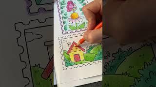 Coloring a little house with Farber Castell pencils