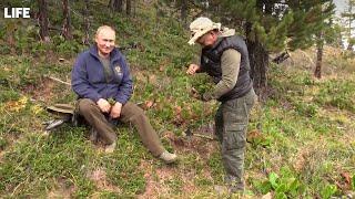 Как Владимир Путин в сибирской тайге отдыхает. Видео