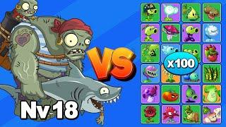 ZOMBISTEIN PIRATA NV18 vs 100 PLANTAS NV MAX | Plants vs Zombies 2