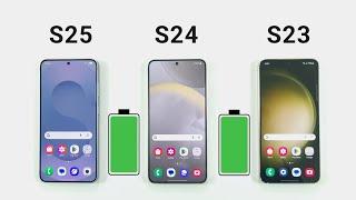 Samsung S25 vs S24 vs S23 Battery Drain Test | S25 Battery Test