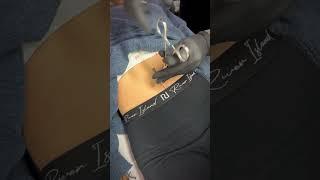 Belly Button Piercing with our pink double gem belly bar 