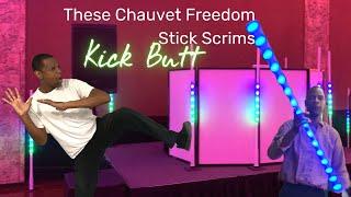 Scrims for the Chauvet Freedom Sticks create a clean look for your DJ booth