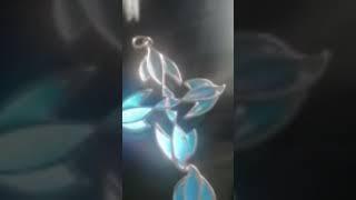 Стрижи! Очень крупная подвеска с вставками уранового стекла- вставками в технике витраж.