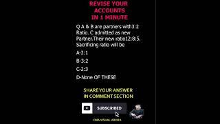Revise your accounting concept in 1 minute #class12thaccounts #commerce #accountsmcqs