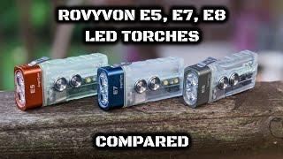 RovyVon E5, E7, E8 LED Torches: Compared